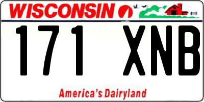 WI license plate 171XNB