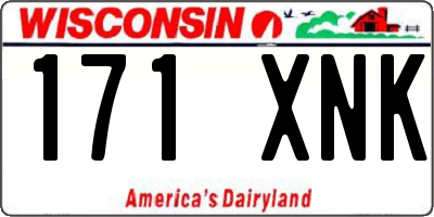 WI license plate 171XNK