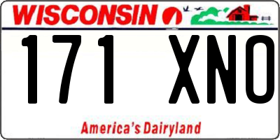 WI license plate 171XNO