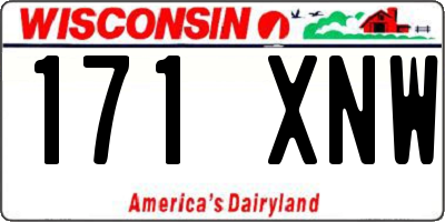 WI license plate 171XNW
