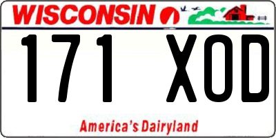 WI license plate 171XOD