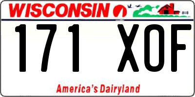 WI license plate 171XOF