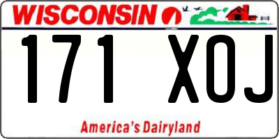 WI license plate 171XOJ