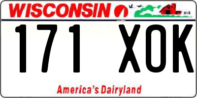 WI license plate 171XOK