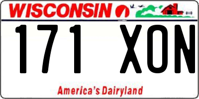 WI license plate 171XON
