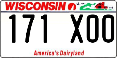 WI license plate 171XOO