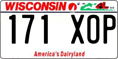 WI license plate 171XOP