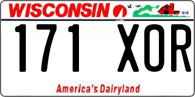 WI license plate 171XOR