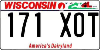 WI license plate 171XOT