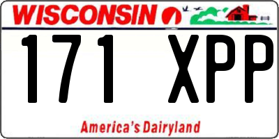 WI license plate 171XPP