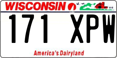 WI license plate 171XPW