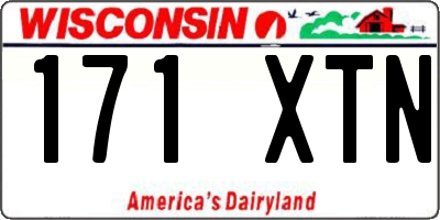 WI license plate 171XTN