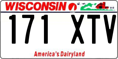 WI license plate 171XTV