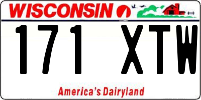 WI license plate 171XTW