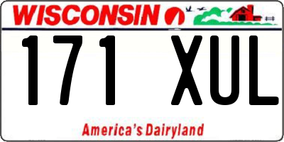 WI license plate 171XUL
