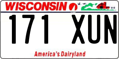 WI license plate 171XUN