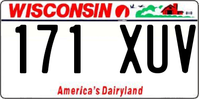 WI license plate 171XUV