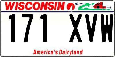 WI license plate 171XVW