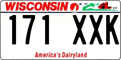WI license plate 171XXK
