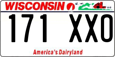 WI license plate 171XXO