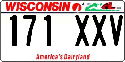 WI license plate 171XXV