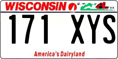 WI license plate 171XYS