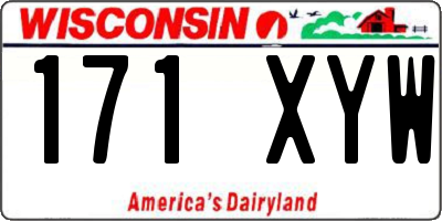 WI license plate 171XYW