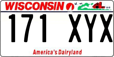 WI license plate 171XYX