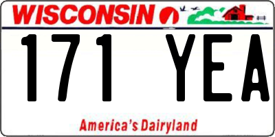 WI license plate 171YEA