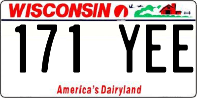 WI license plate 171YEE