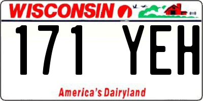 WI license plate 171YEH
