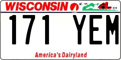 WI license plate 171YEM