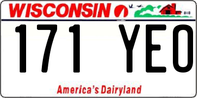 WI license plate 171YEO
