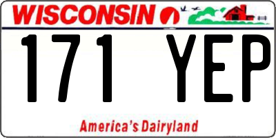 WI license plate 171YEP