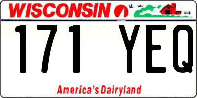 WI license plate 171YEQ