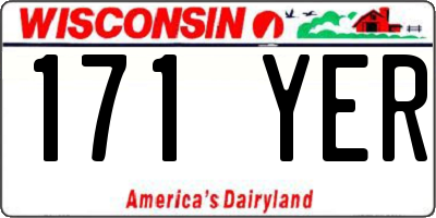 WI license plate 171YER