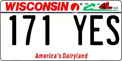 WI license plate 171YES