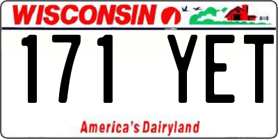 WI license plate 171YET