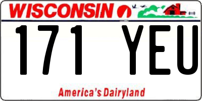 WI license plate 171YEU