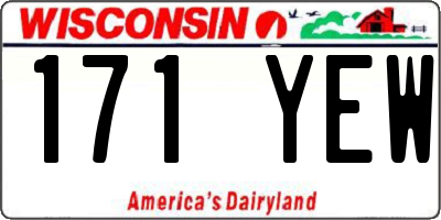 WI license plate 171YEW