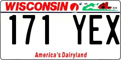 WI license plate 171YEX