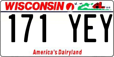 WI license plate 171YEY