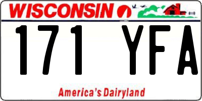 WI license plate 171YFA