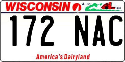 WI license plate 172NAC