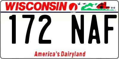 WI license plate 172NAF