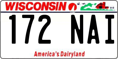 WI license plate 172NAI