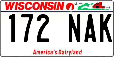 WI license plate 172NAK