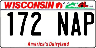 WI license plate 172NAP