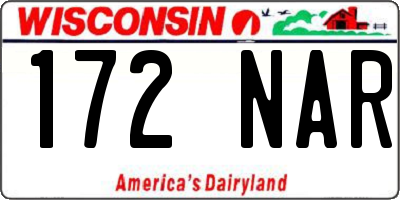 WI license plate 172NAR