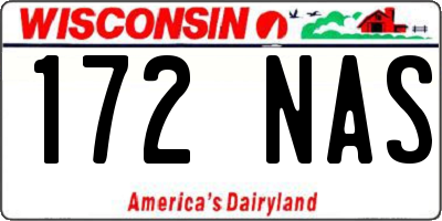WI license plate 172NAS